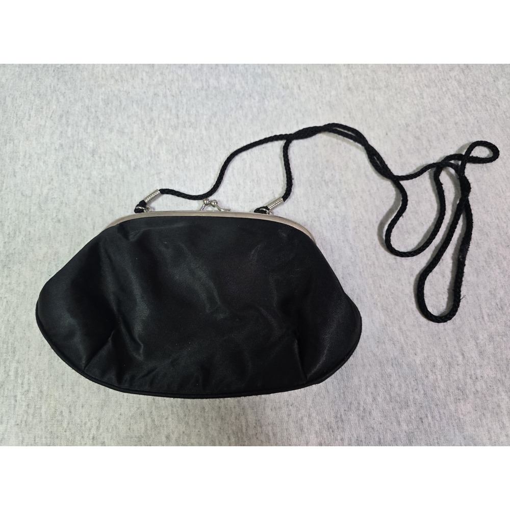 Kate Landry Evening Clutch purse, Black, Satin,  Special‎ Occasion